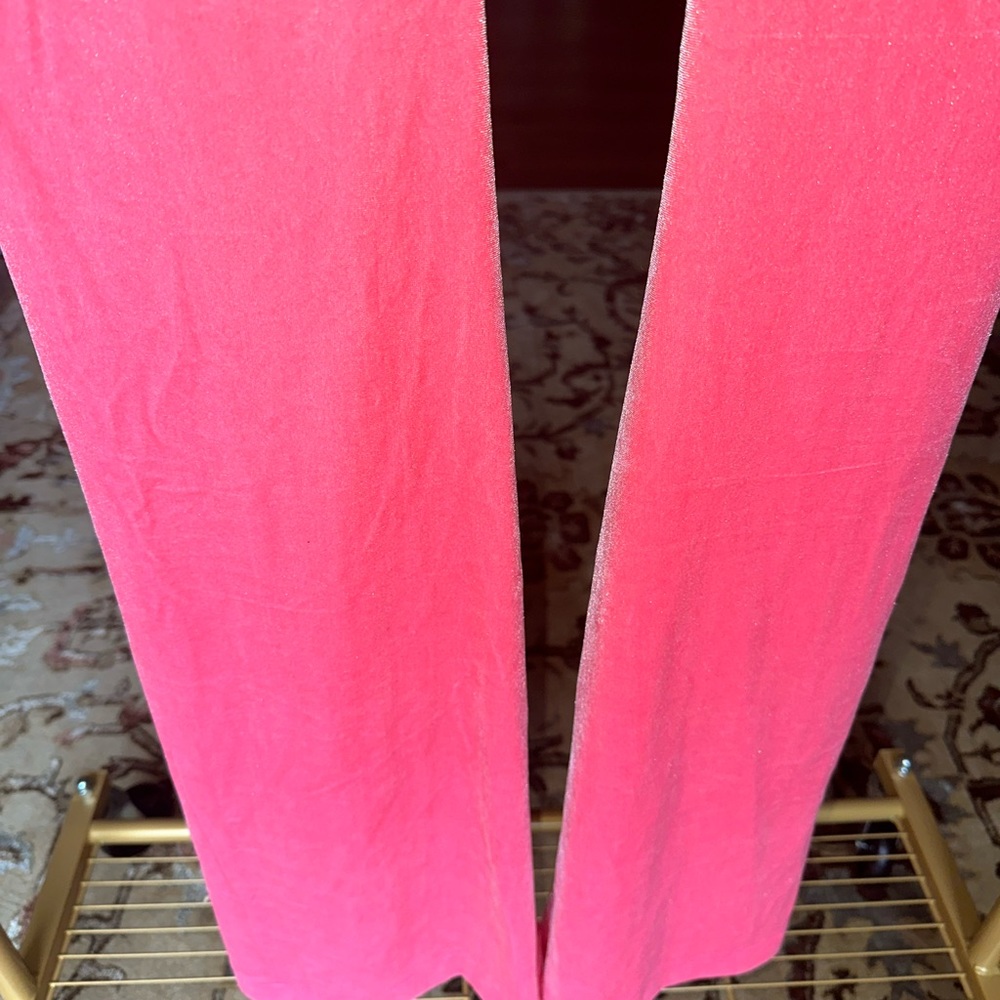 Hot bubblegum pink velvet flares with bunny